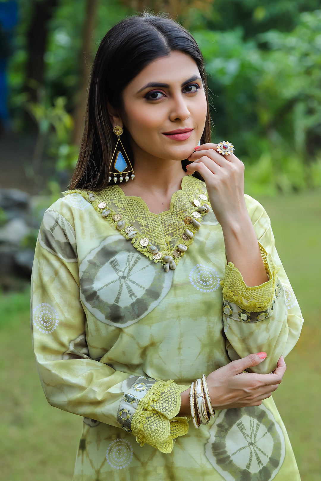 Pista Green : Kurti Set With Dhoti Style Bottom In Viscose Rayon By Kiana Fashion